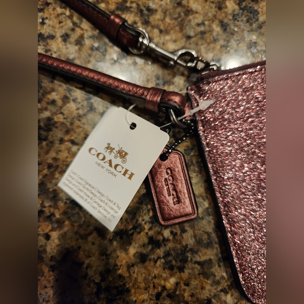 Coach glitter wristlet in metallic cherry - Picture 10 of 16